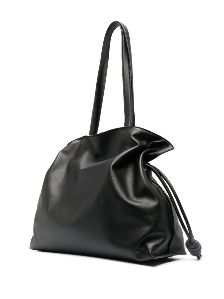 Black Flamenco Leather Shoulder Bag