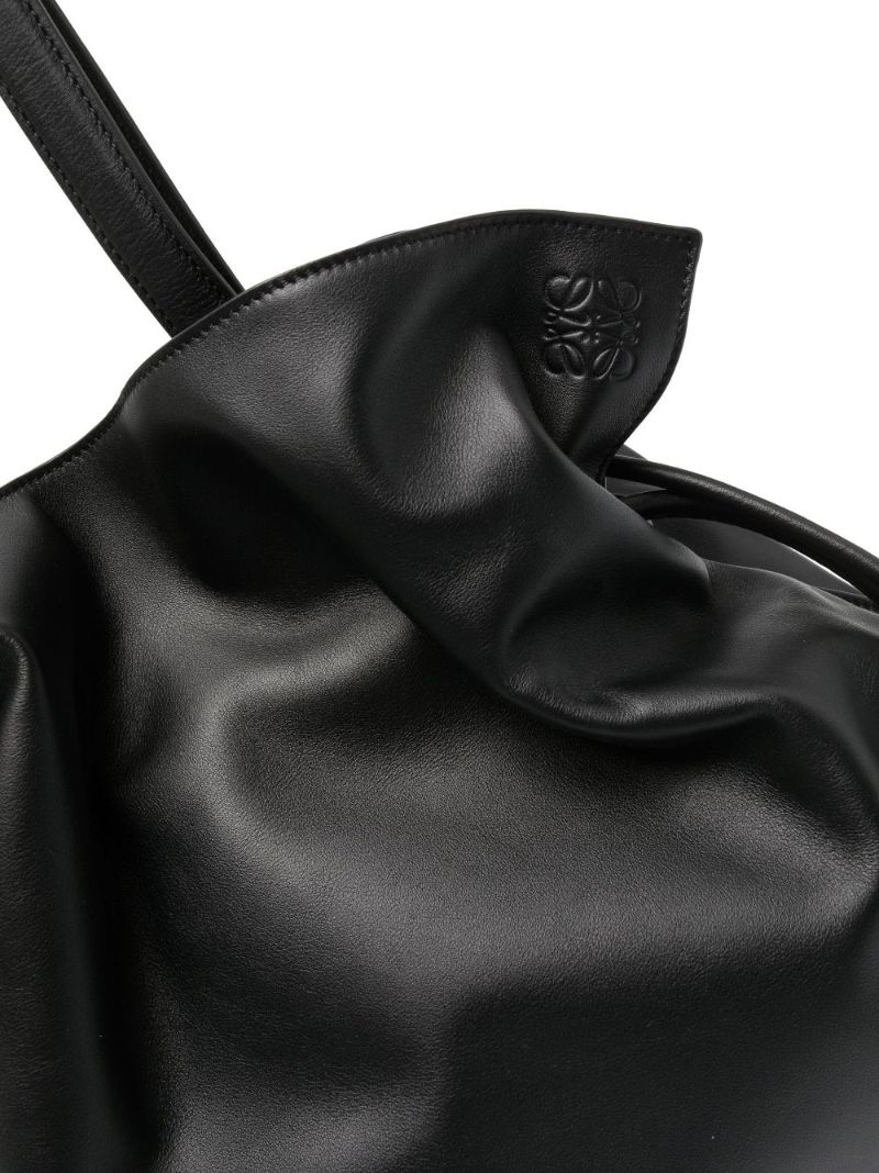 Black Flamenco Leather Shoulder Bag