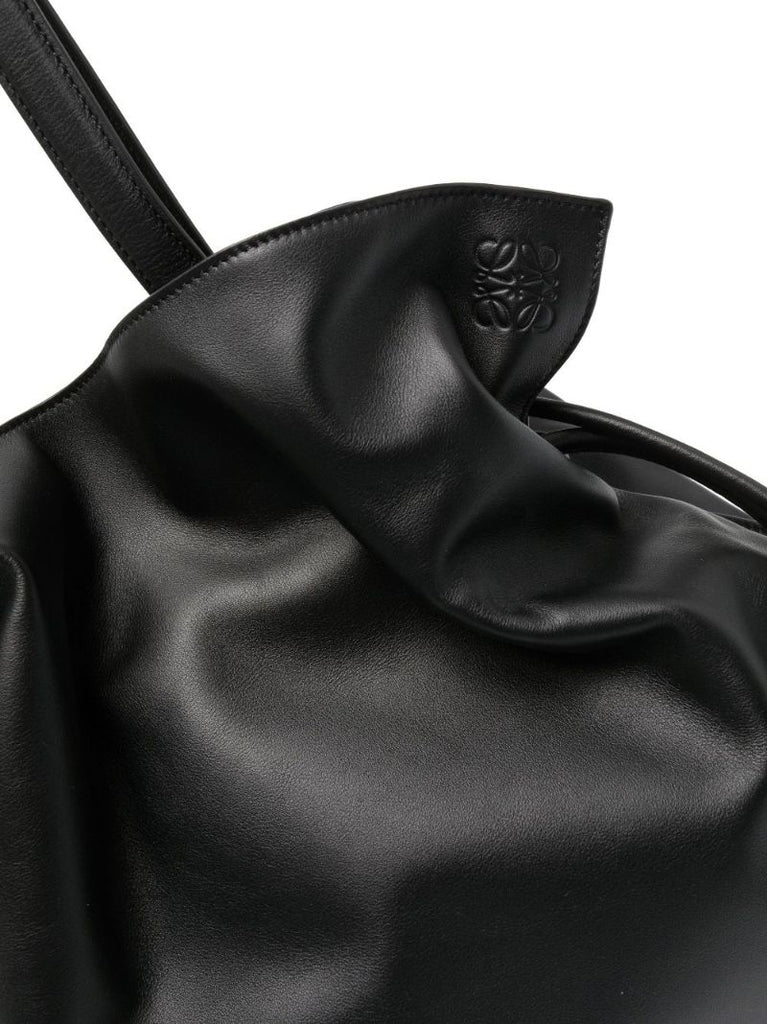 Black Flamenco Leather Shoulder Bag