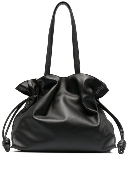 Black Flamenco Leather Shoulder Bag