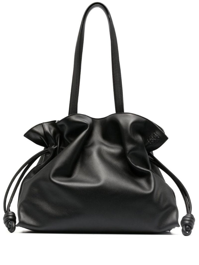 Black Flamenco Leather Shoulder Bag