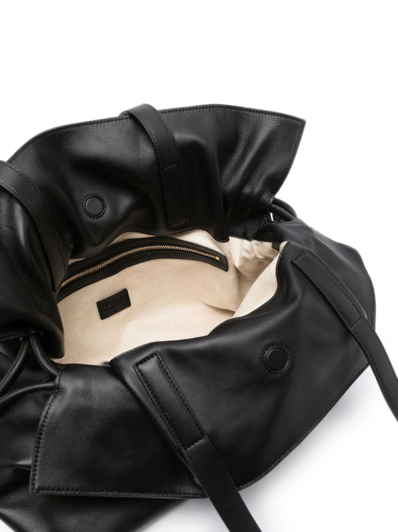 Black Flamenco Leather Shoulder Bag