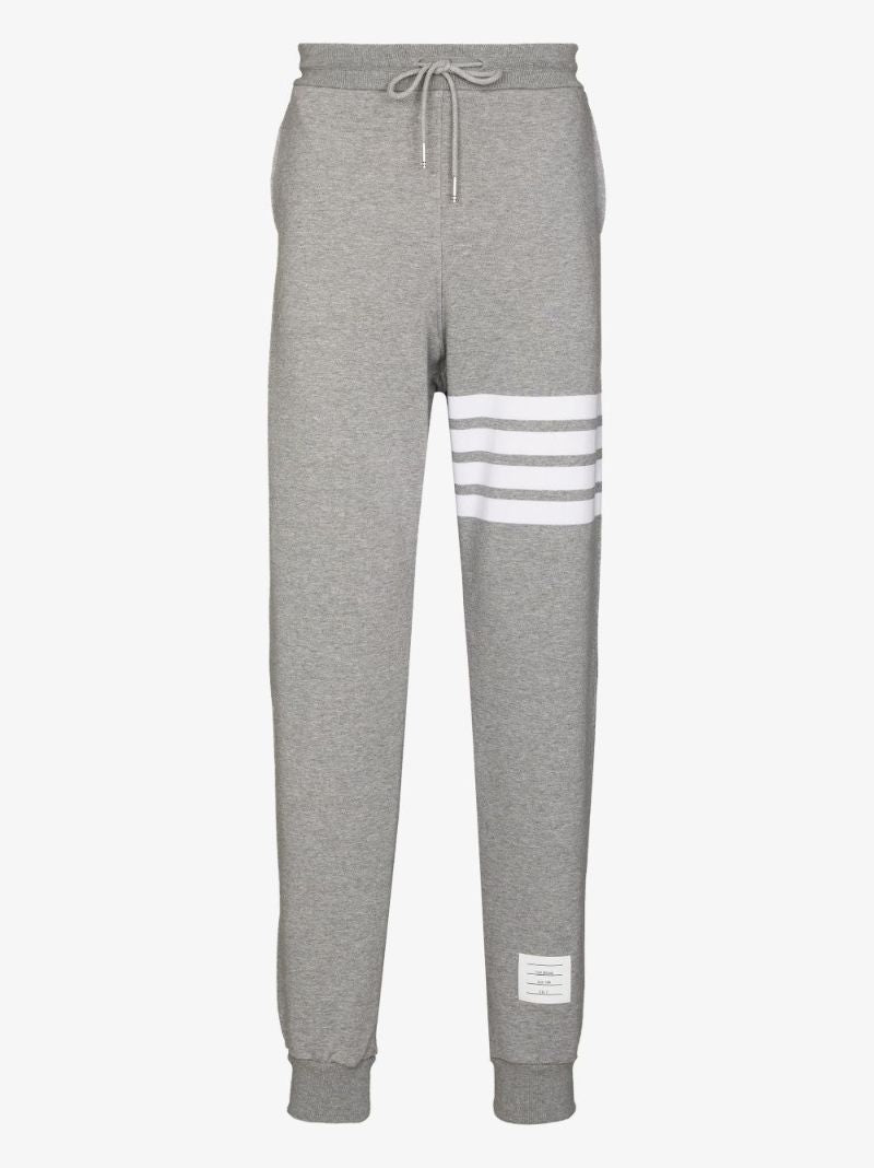 Grey Classic 4-bar Cotton Track Pants