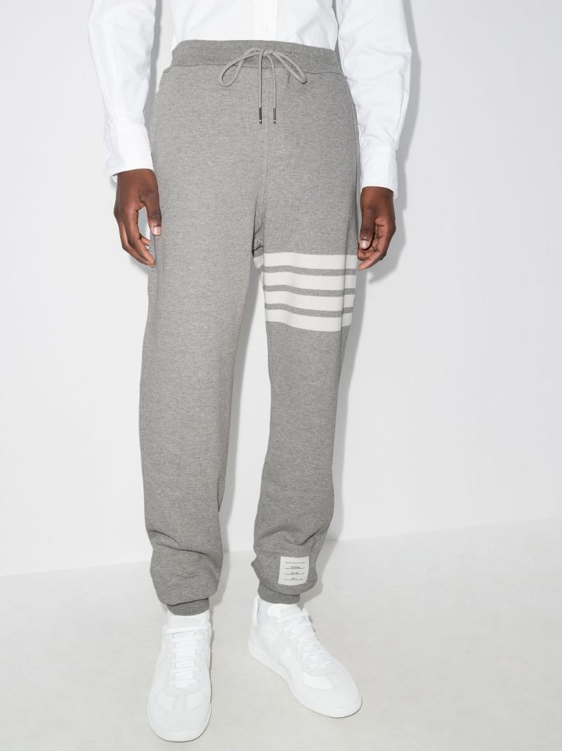 Grey Classic 4-bar Cotton Track Pants