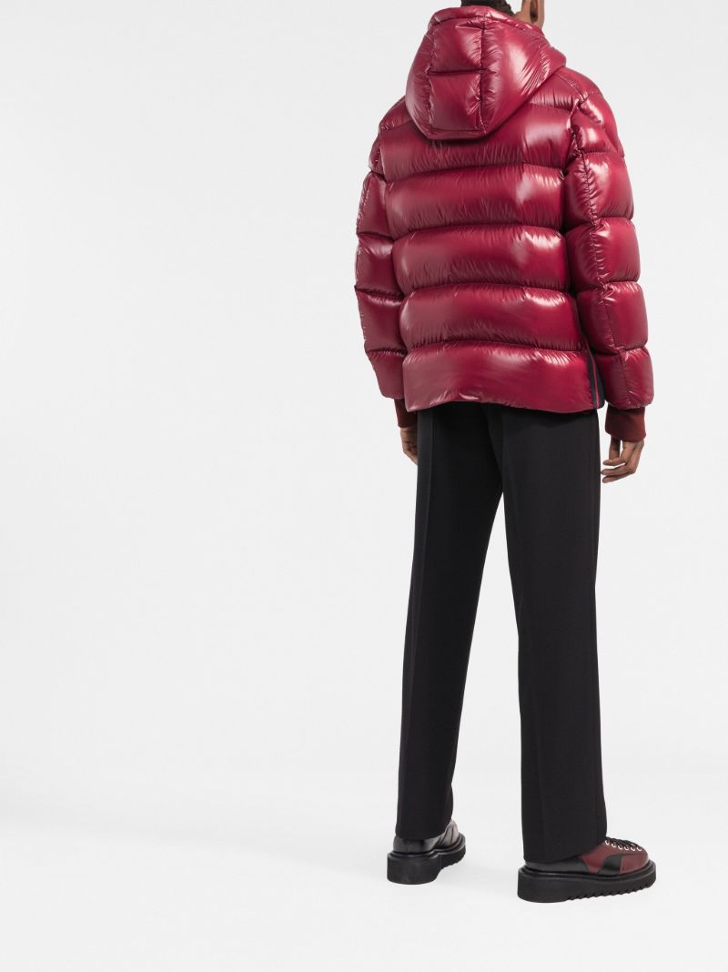 Red Lunetiere Hooded Quilted Jacket