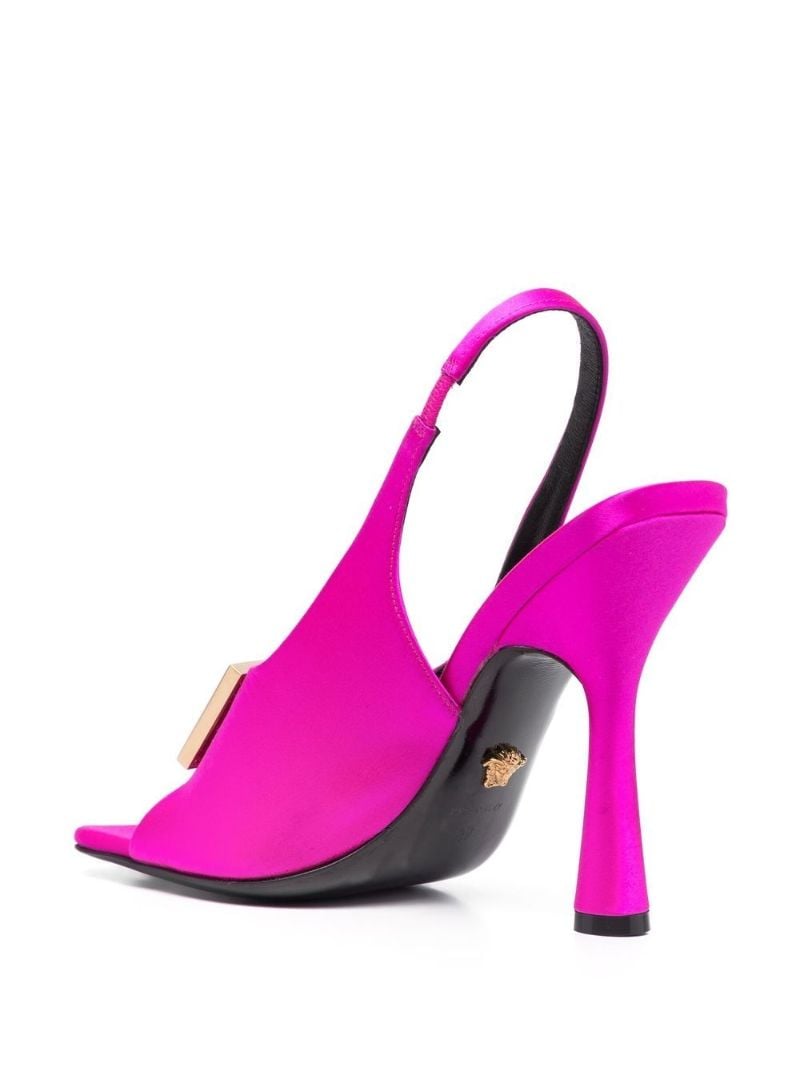 Pink Medusa 120 Satin Slingback Sandals