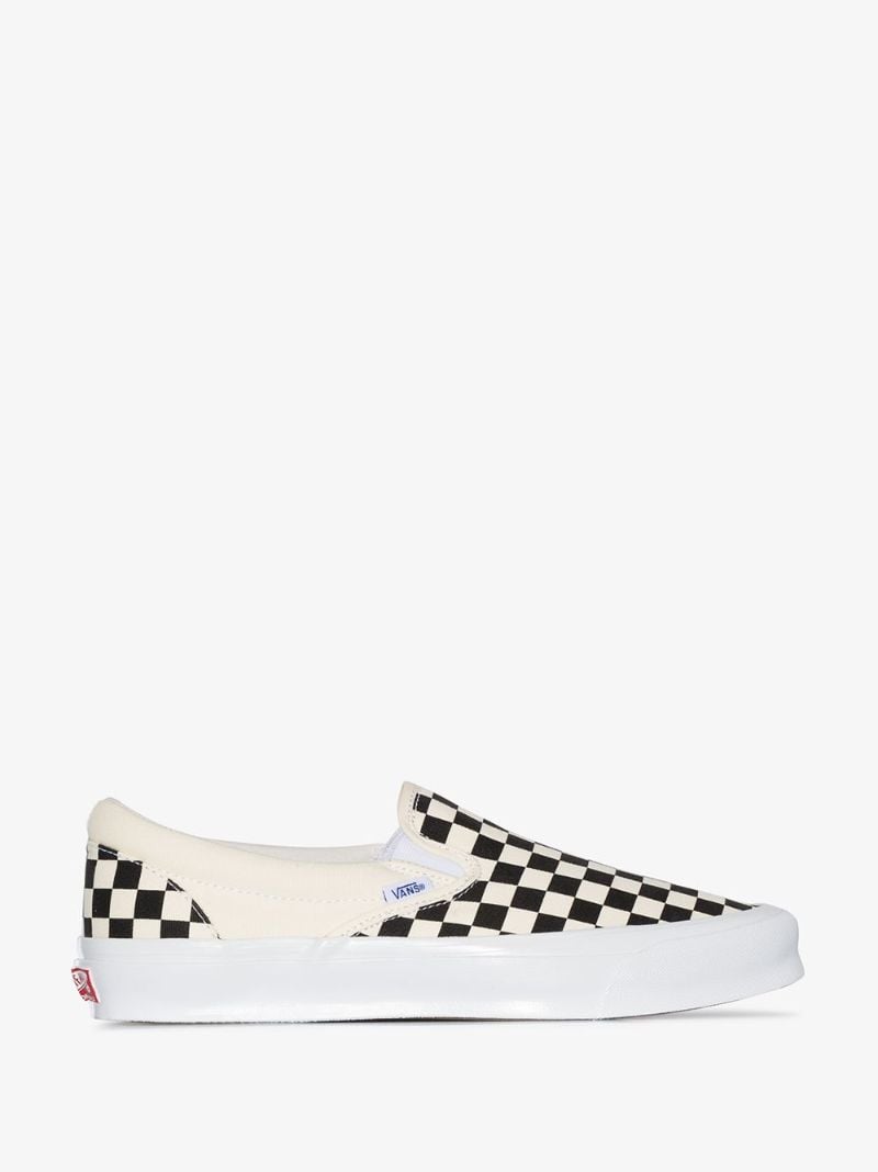 Black and White Ua Og Authentic Lx Checkerboard Slip-on Sneakers