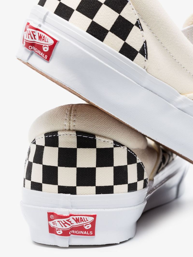 Black and White Ua Og Authentic Lx Checkerboard Slip-on Sneakers