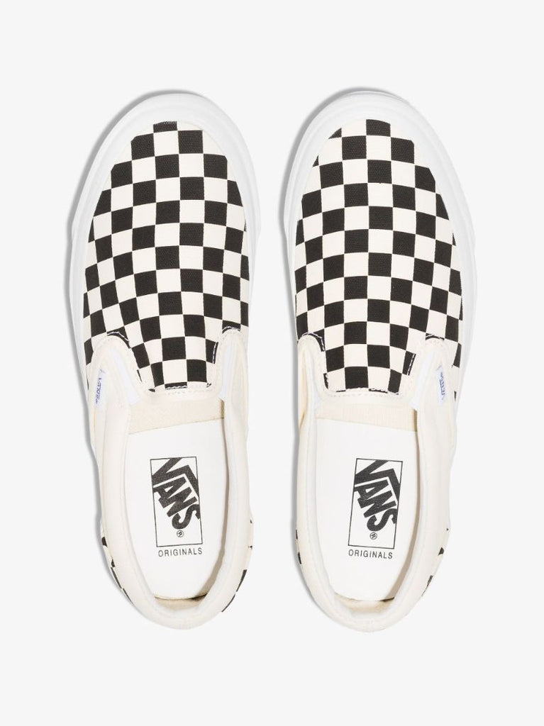 Black and White Ua Og Authentic Lx Checkerboard Slip-on Sneakers