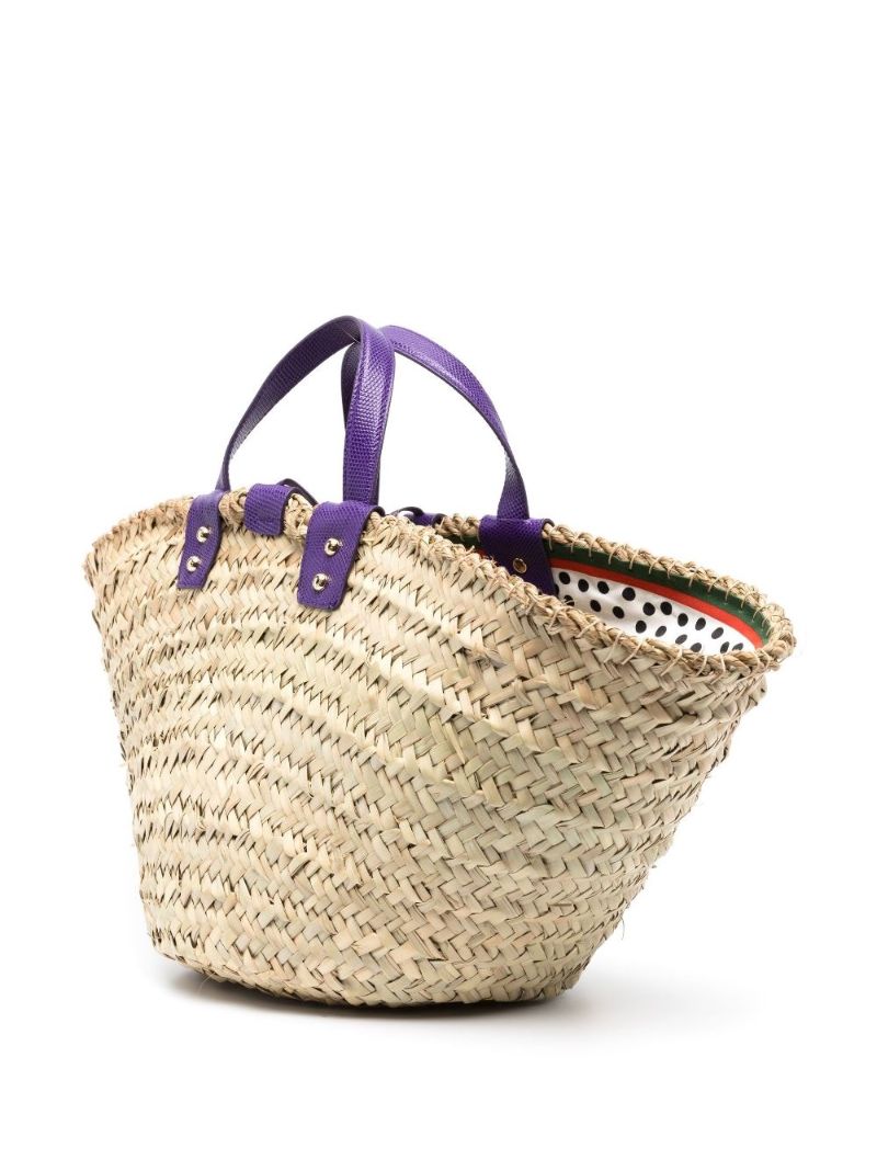 Neutral Kendra Embellished Straw Tote Bag