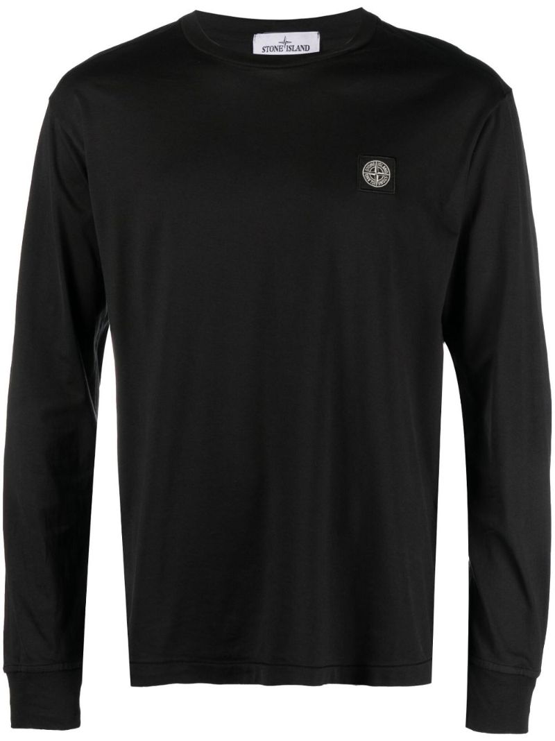 Black Long Sleeve Cotton T-shirt