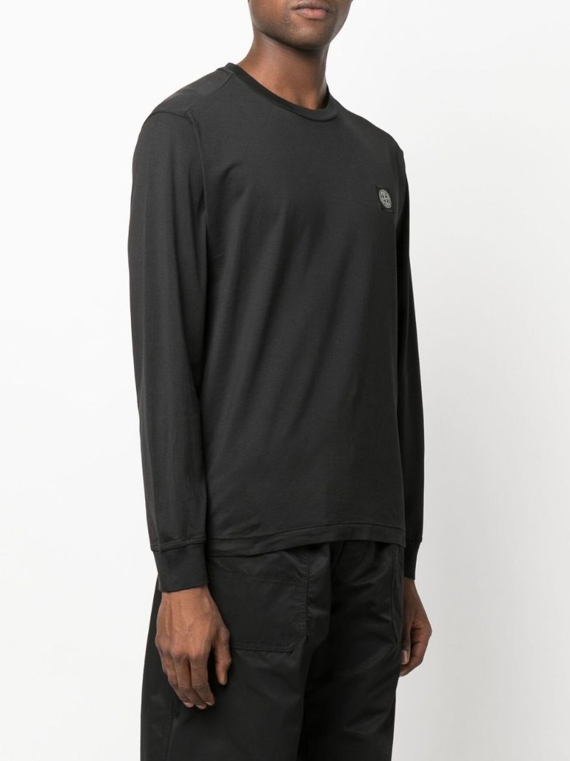 Black Long Sleeve Cotton T-shirt