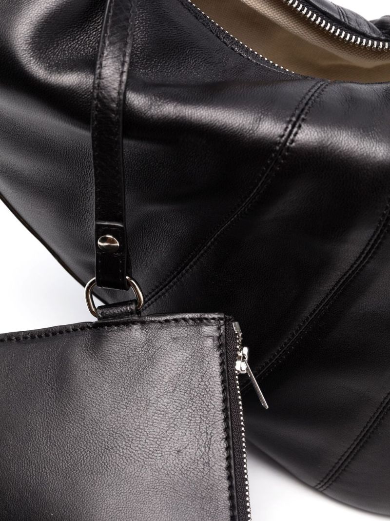 Black Croissant Large Leather Shoulder Bag