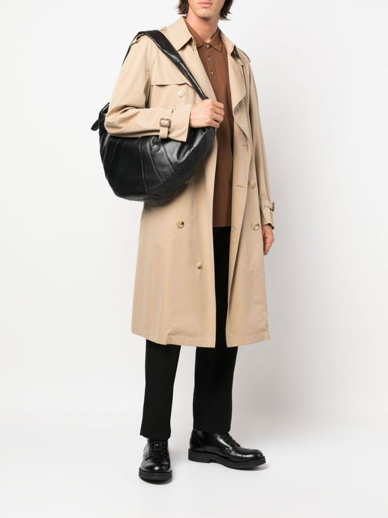 Black Croissant Large Leather Shoulder Bag
