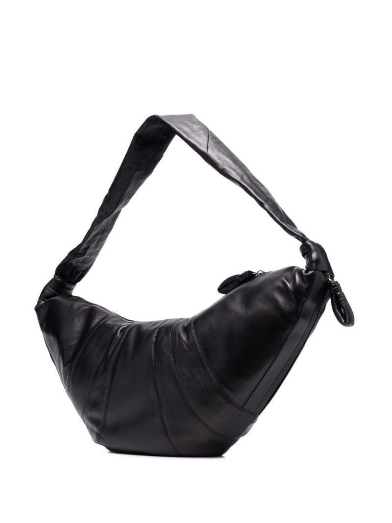 Black Croissant Large Leather Shoulder Bag