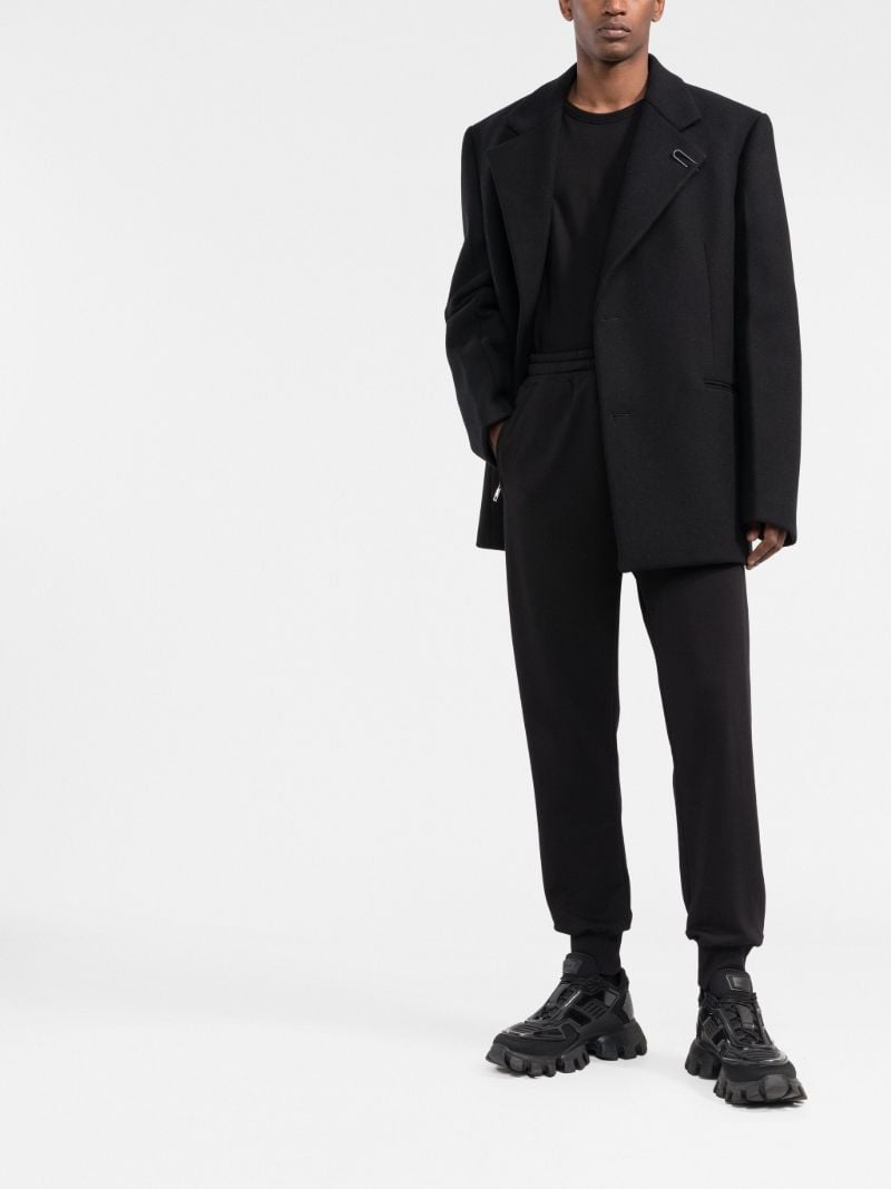 Black Logo Cotton Track Pants