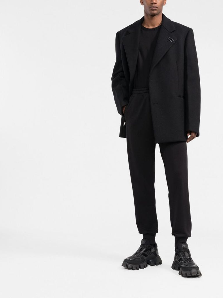 Black Logo Cotton Track Pants