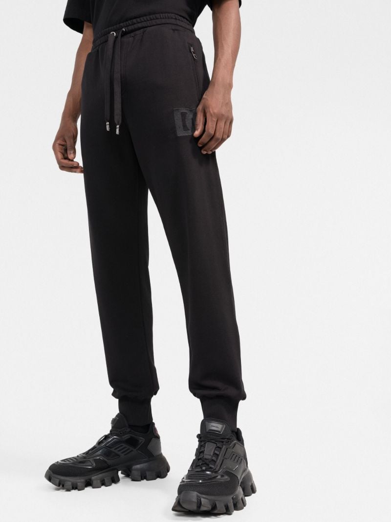 Black Logo Cotton Track Pants