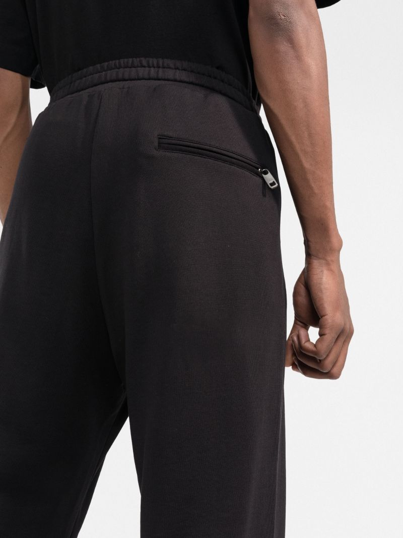 Black Logo Cotton Track Pants