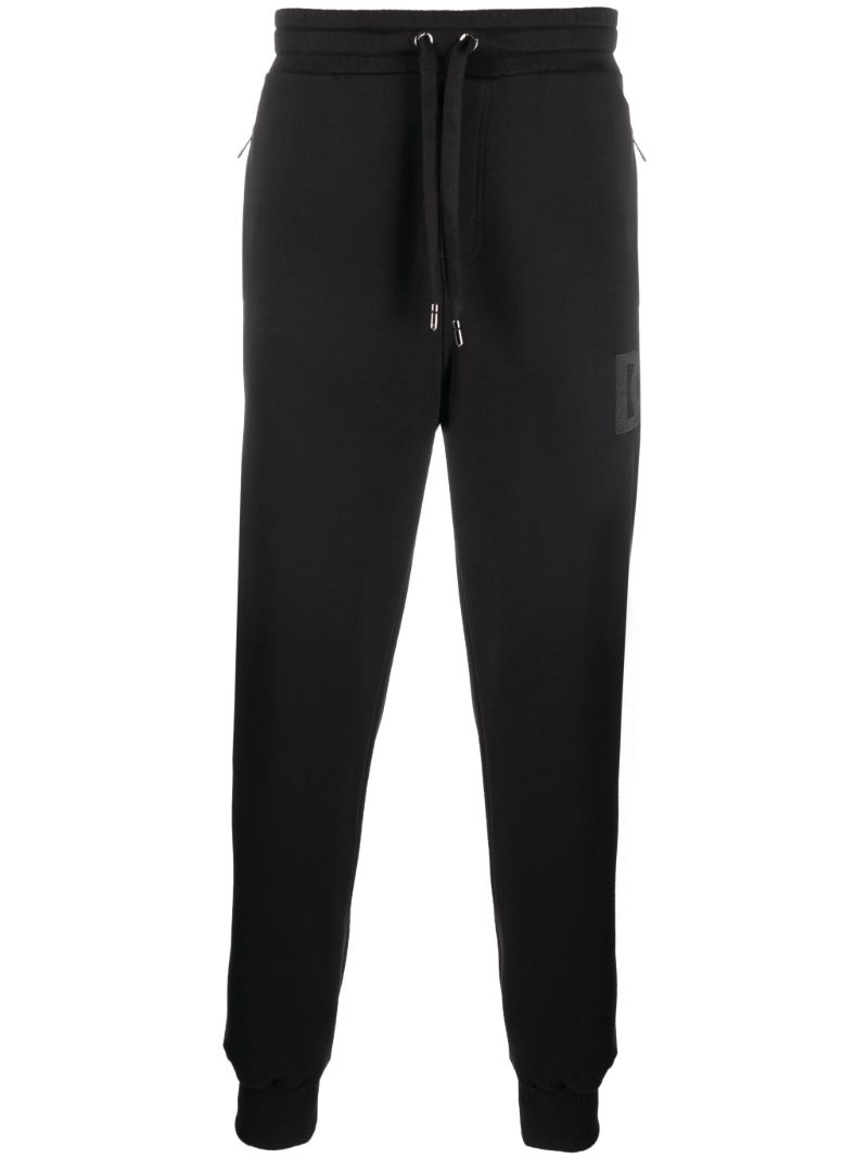 Black Logo Cotton Track Pants