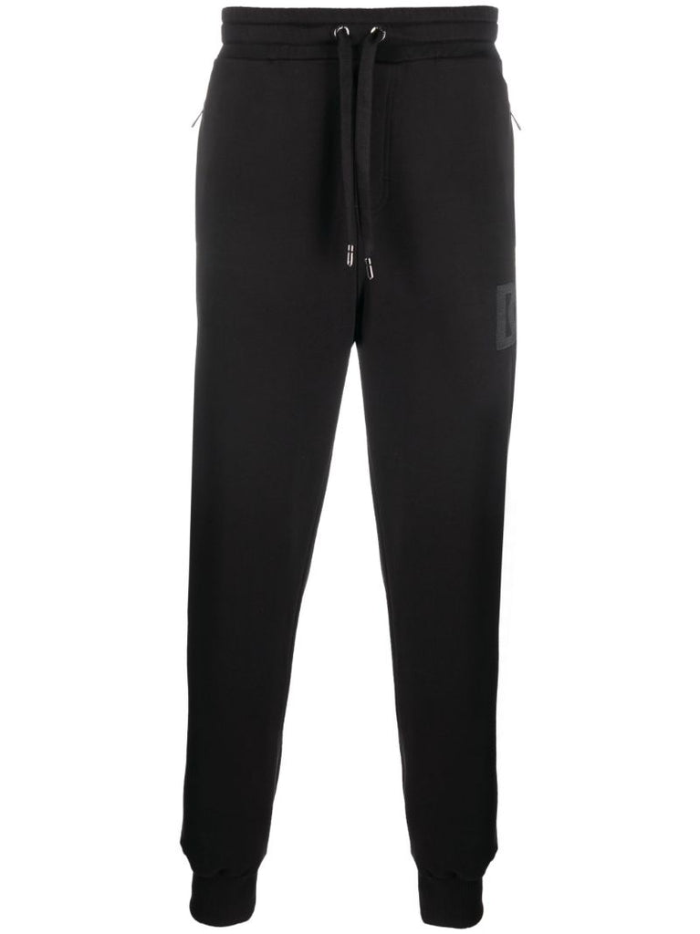 Black Logo Cotton Track Pants
