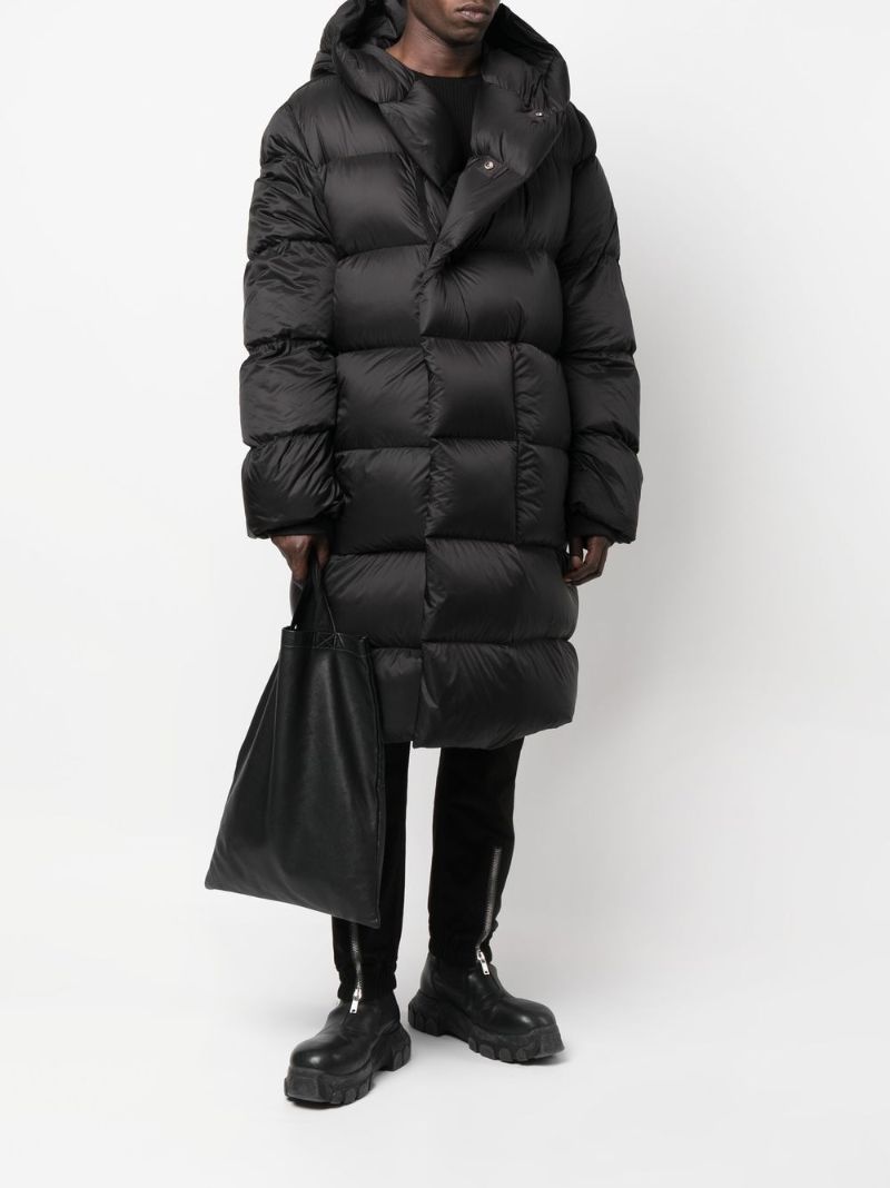 Black Detachable Sleeve Padded Coat