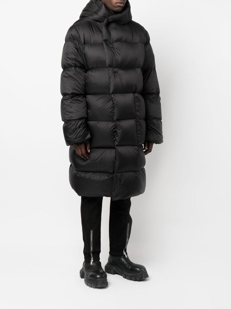 Black Detachable Sleeve Padded Coat