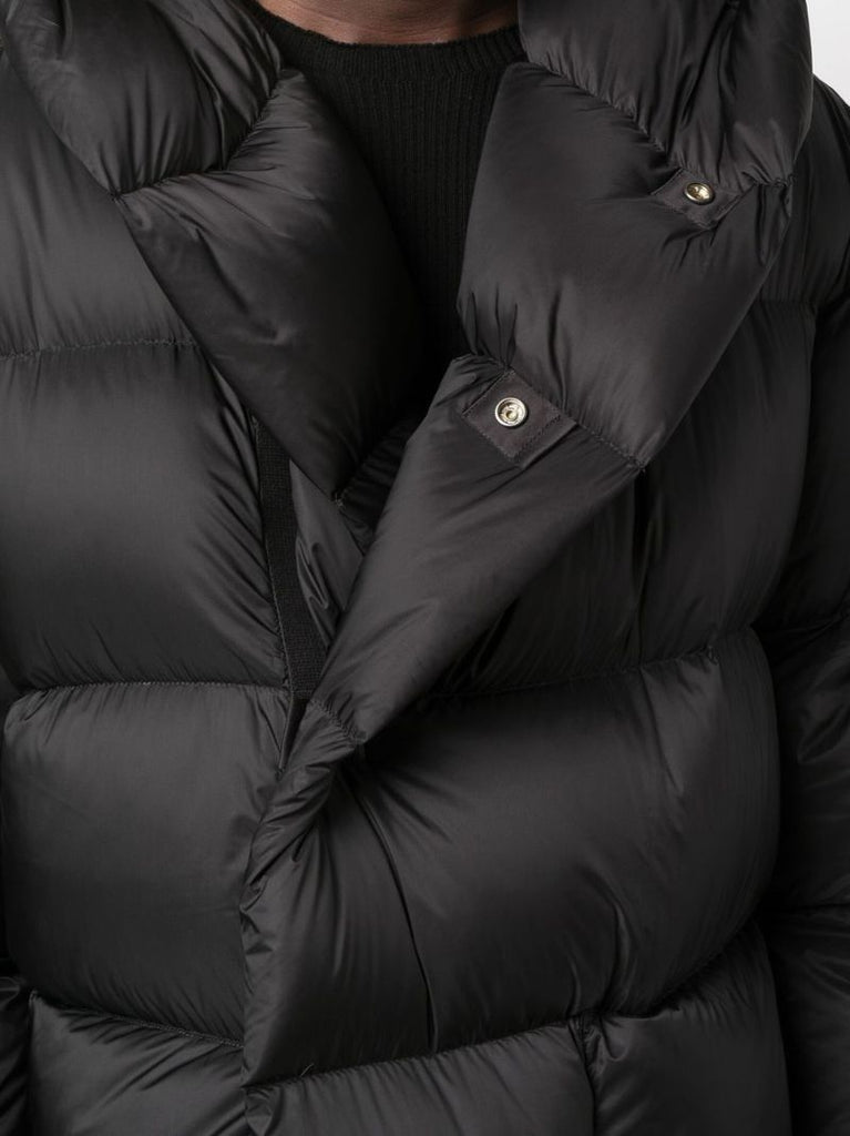 Black Detachable Sleeve Padded Coat