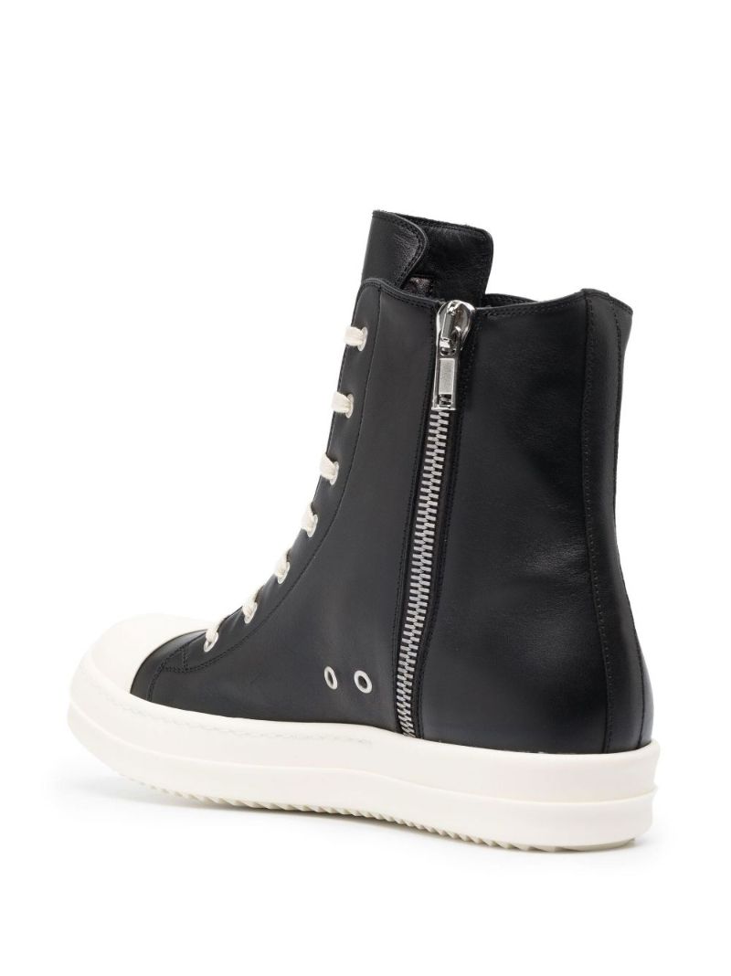 Black Leather High-top Sneakers