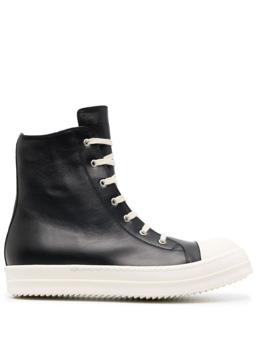 Black Leather High-top Sneakers