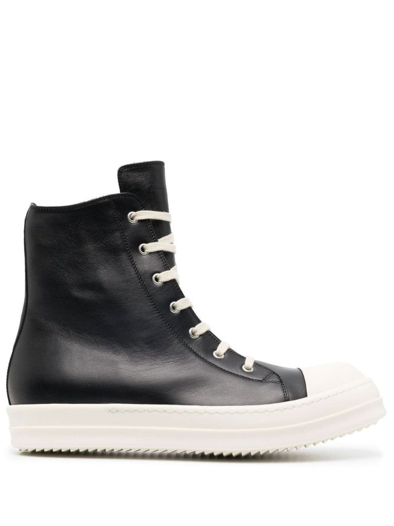 Black Leather High-top Sneakers