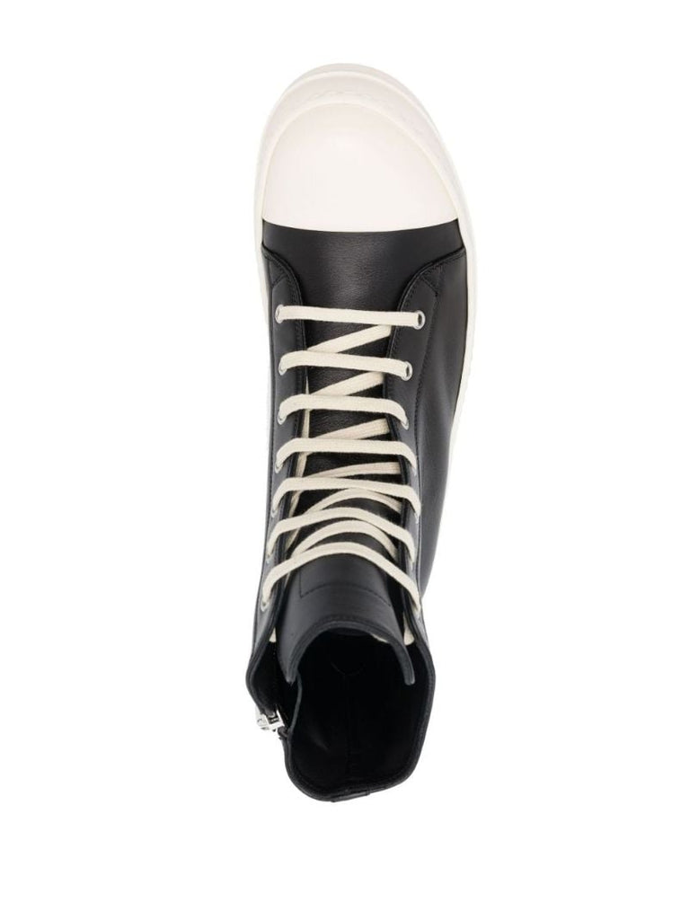 Black Leather High-top Sneakers