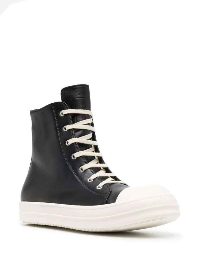 Black Leather High-top Sneakers