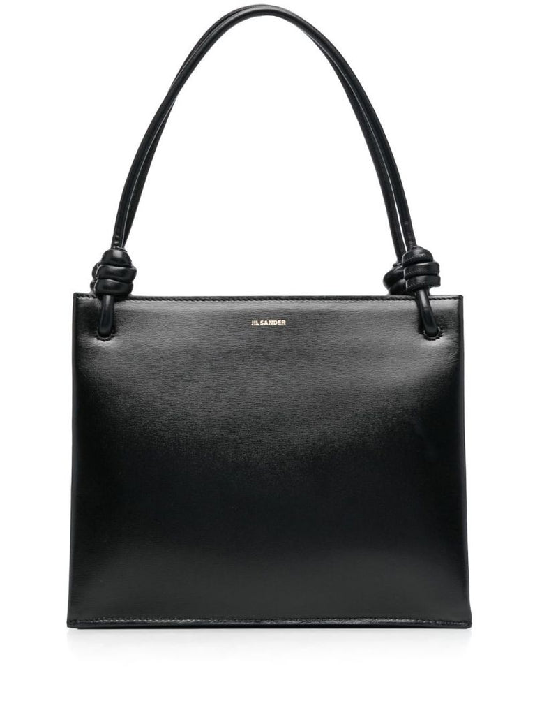 Black Medium Leather Tote Bag