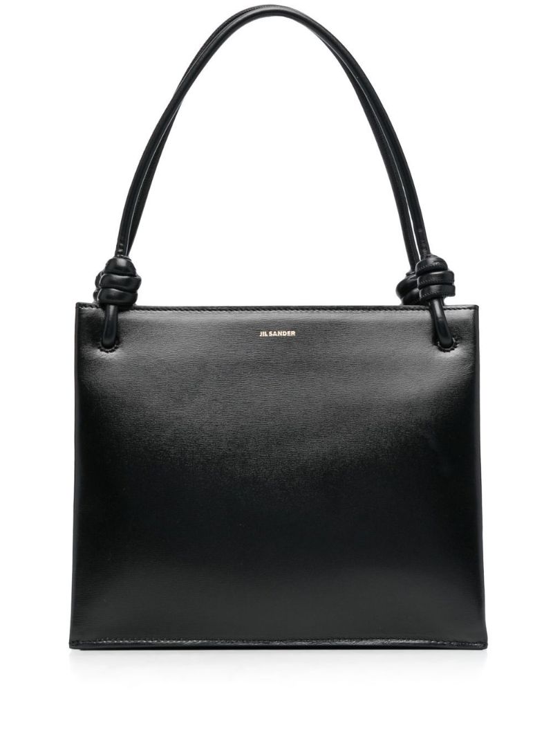 Black Medium Leather Tote Bag