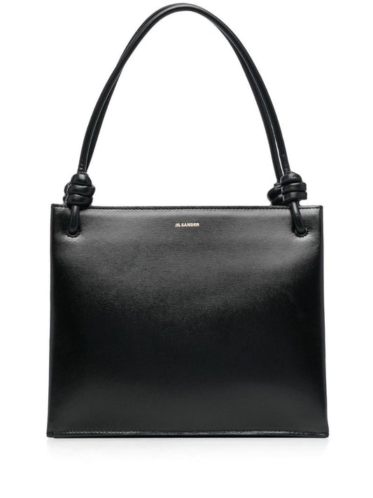 Black Medium Leather Tote Bag