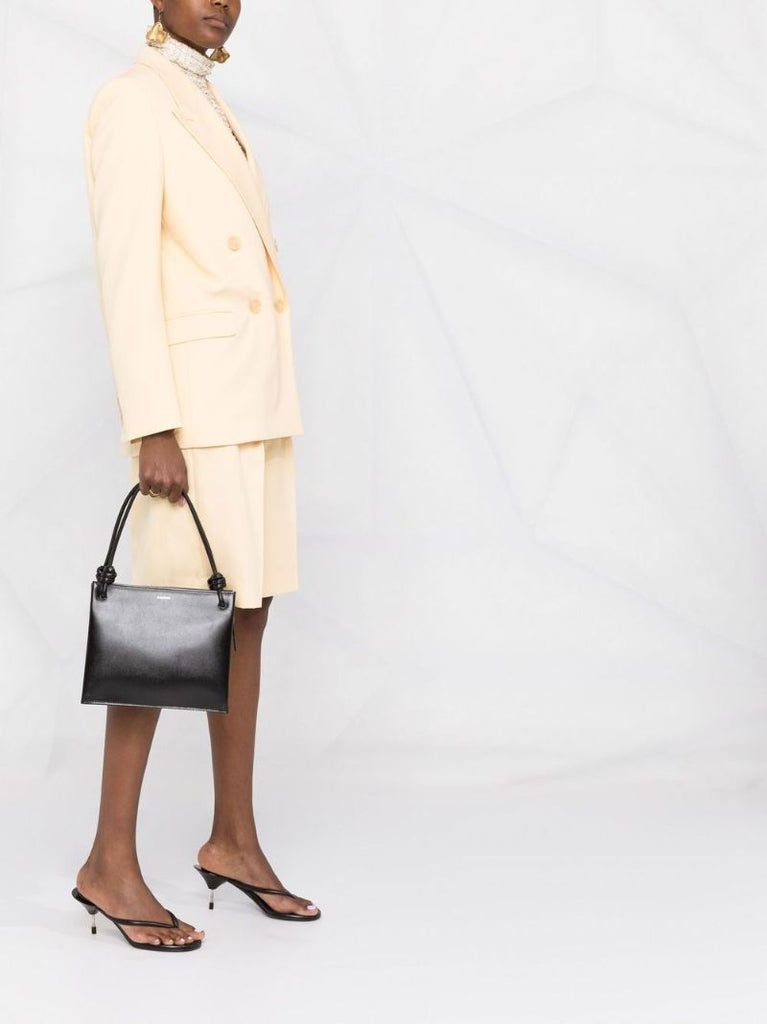 Black Medium Leather Tote Bag