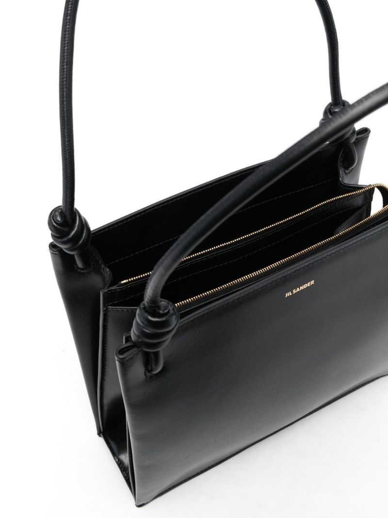 Black Medium Leather Tote Bag