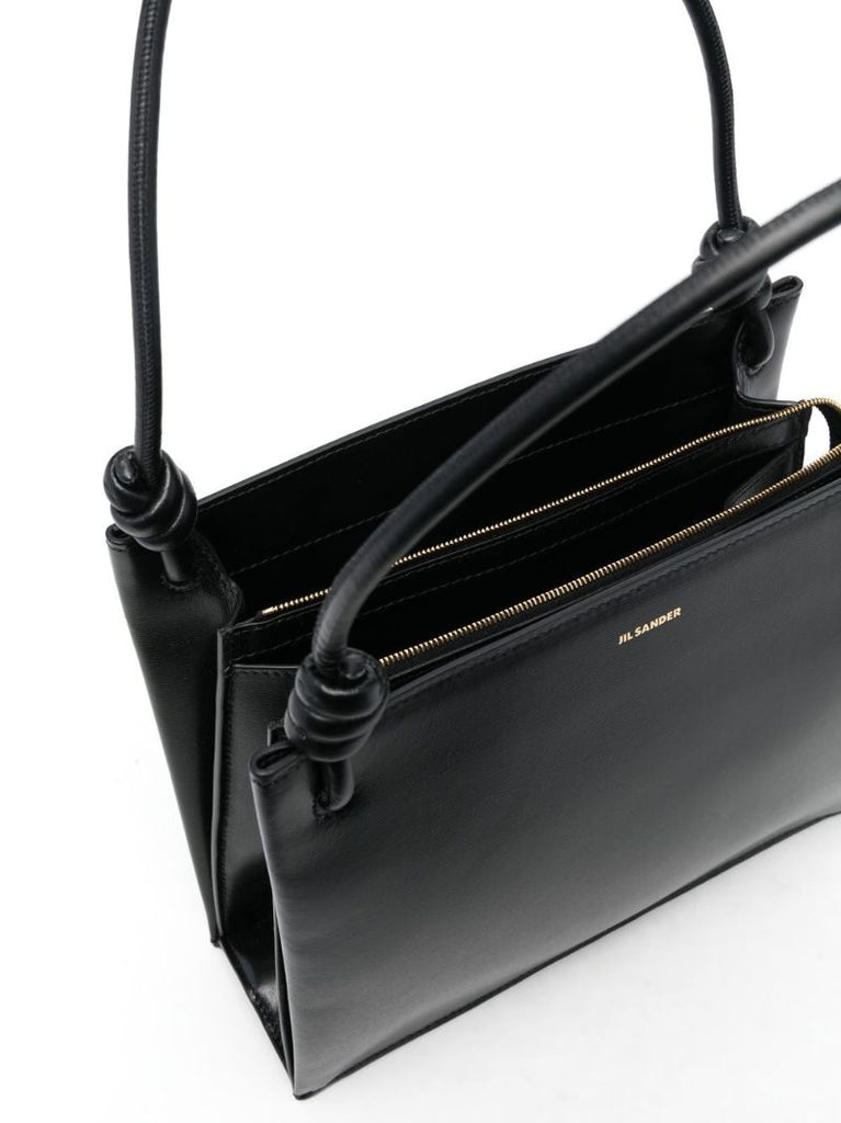 Black Medium Leather Tote Bag