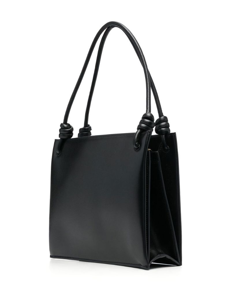 Black Medium Leather Tote Bag