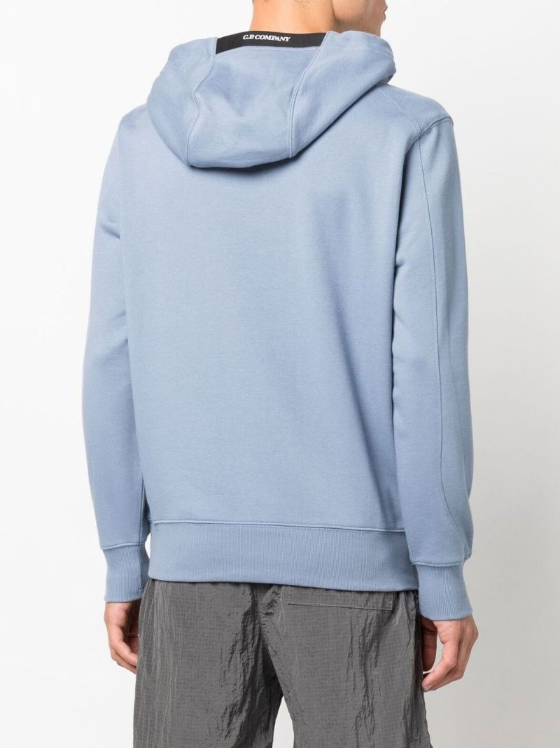 Blue Long Sleeve Cotton Hoodie
