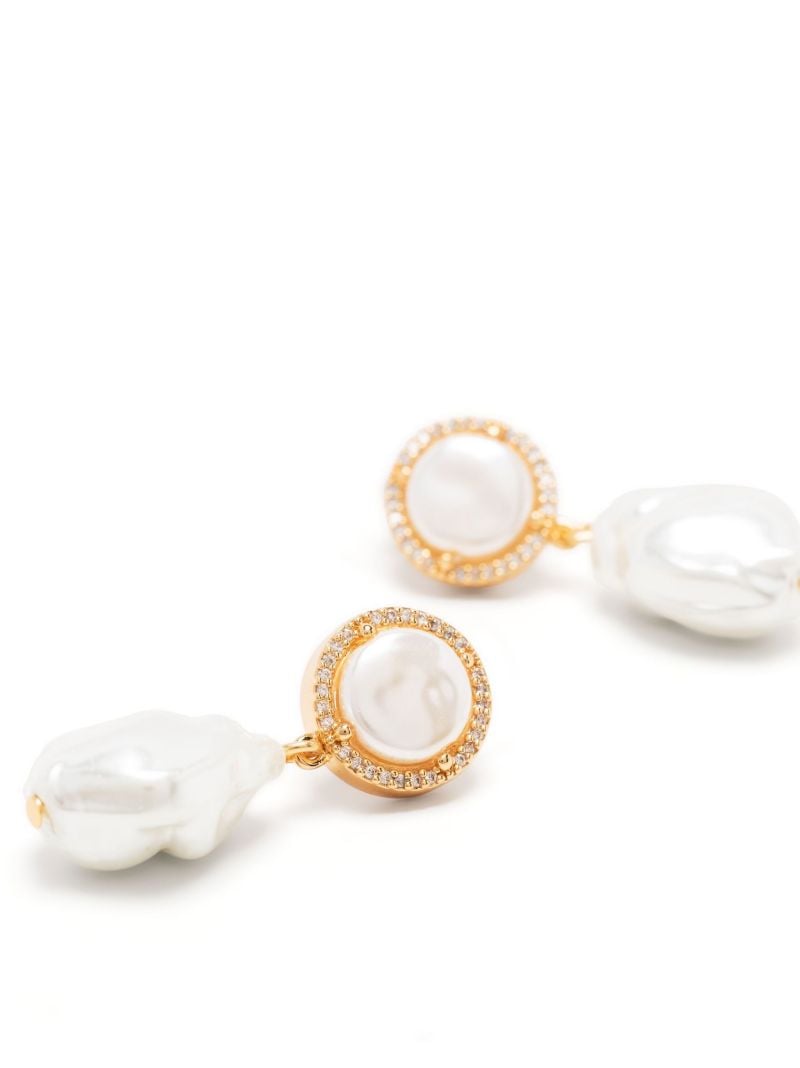 Gold-tone Crystal-embellished Pearl Earrings