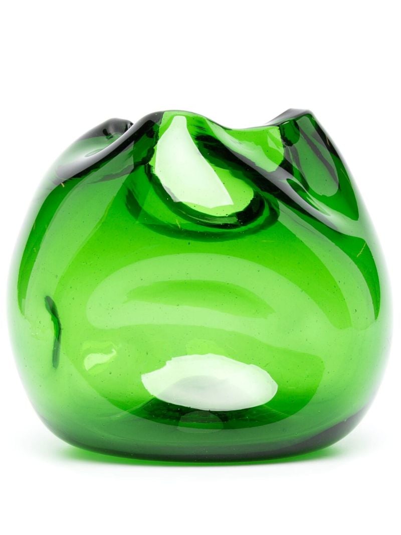 Green the Bubble to End All Bubbles Glass Vase