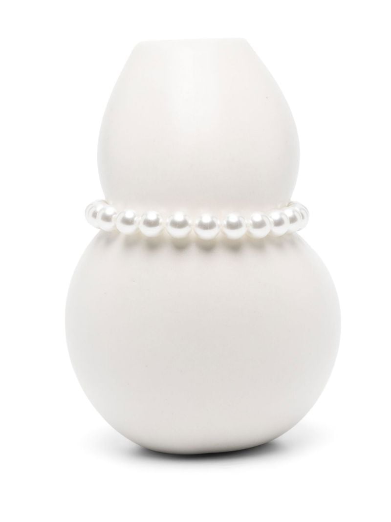 White Squeezed Small Ceramic Vase