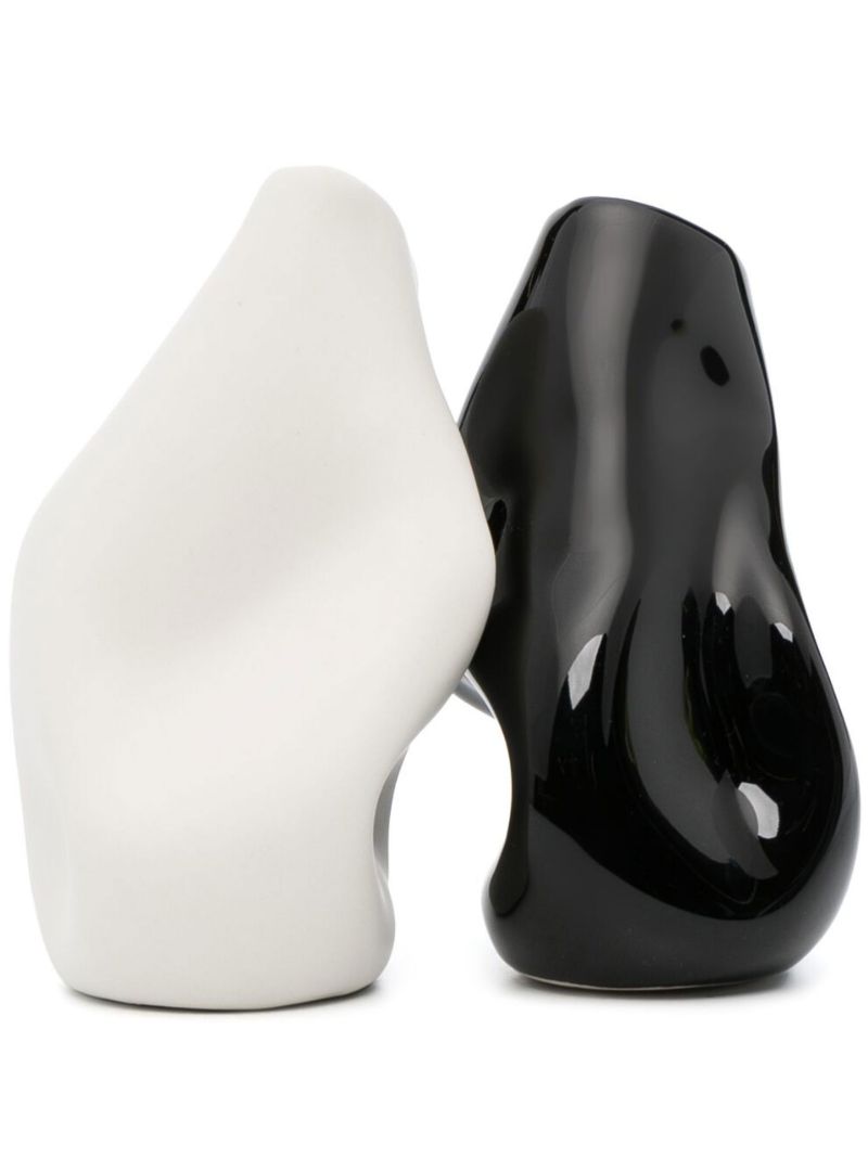 White and Black Small Ceramic Vases
