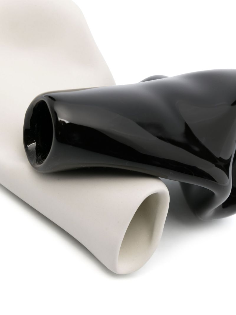 White and Black Small Ceramic Vases