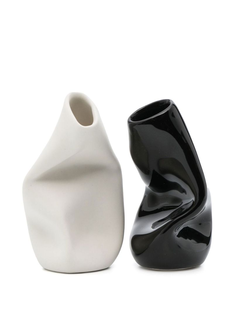 White and Black Small Ceramic Vases