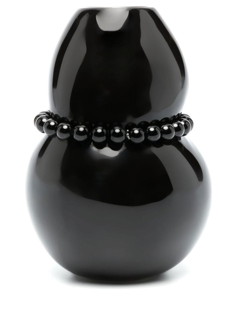 Black Squeezed Onyx Ceramic Vase