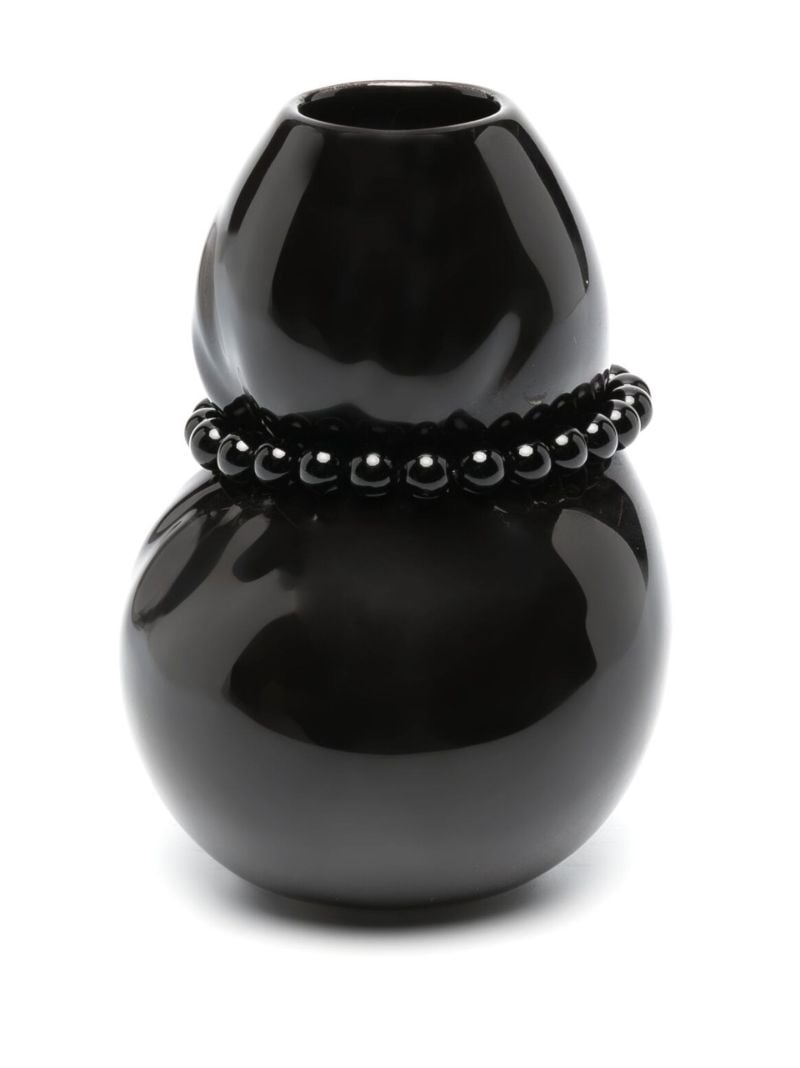 Black Squeezed Onyx Ceramic Vase