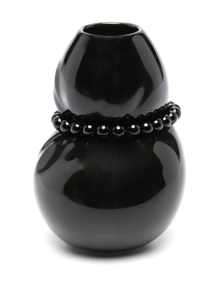 Black Squeezed Onyx Ceramic Vase